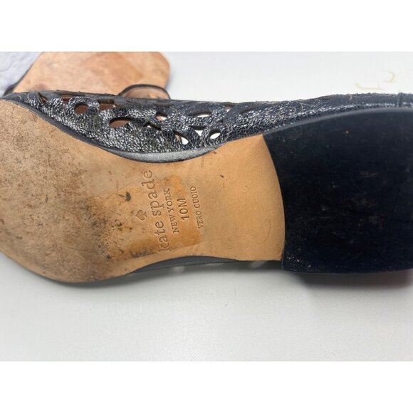 Kate Spade New York Caffrey Cut-Out Loafer Ladies 10M Black Leather Flats - Picture 8 of 12